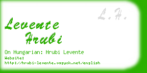 levente hrubi business card